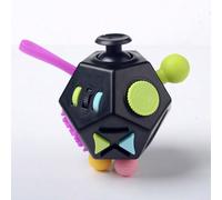 1 pezzo Cubo antistress a 12 lati, giocattolo antistress, gioco per alleviare l ansia e la depressione C3-Viola,A1-Nero,B1-Verde,B2-Nero,B3-Blu,A2-BiancoABS