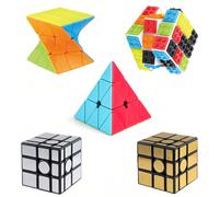 1 pezzo Cubo magico asimmetrico a torsione, giocattolo intellettuale per bambini, gioco per allenare il pensiero logico 7739 oro,7739 argento,#7780 Modello a blocchi di costruzione,#8808 Piramide,#773