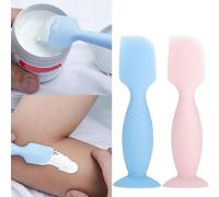 1 pezzo Cucchiaino applicatore di unguenti per neonati con ventosa per la cura della pelle Bianco,beige,verde,rosa,blu,Rosa rossa,Cachi,No. 2 Rosa,Numero 1 BluBlocchi di coloreSilicone