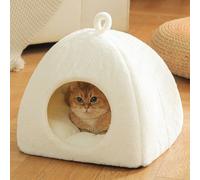 1 pezzo Cuccia per gatti, cuccia per gattini, cuccia per gatti da interno lavabile, cuccia per animali domestici super morbida in pelliccia sintetica per cuccioli e gattini con fondo antiscivolo L 40x