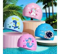 1 pezzo Cuffia da nuoto per giovani, vivace e a cartoni animati - Tessuto elastico e protettivo per le orecchie in colori misti con unicorni, squali e altro - Perfetto per attività in piscina e il bag