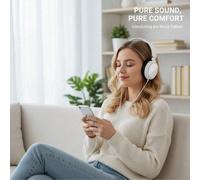 1 pezzo Cuffie cablate con spina universale da 3,5 mm - Padiglioni auricolari in memory foam morbido, cavo in nylon senza grovigli, colore alla moda nero/bianco | Design ergonomico per un comfort prol