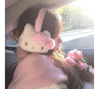 1 pezzo Cuffie paraorecchie in peluche a tinta unita con motivo Hello Kitty carino, cuffie paraorecchie casual da esterno per bicicletta, calde e spesse, adatte per l'autunno/inverno rosso,rosaAnimale