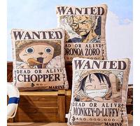 1 pezzo Cuscino decorativo con cartellone ricercato di Roronoa della serie classica di One Piece, 40 cm, realizzato in tessuto di alta qualità con imbottitura confortevole, perfetto per divani del sog