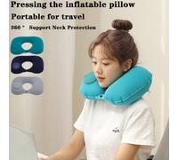 1 pezzo Cuscino gonfiabile per campeggio all'aperto, cuscino da collo portatile per viaggi press e gonfia, ideale per i viaggi, facile da conservare e trasportare, può essere imbustato in un cuscino d