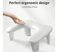1 pezzo Cuscino per arte di unghie bianco, cuscinetto antiscivolo in pelle PU per manicure, portatile per salone di unghie e uso domestico, impermeabile, lavabile, morbido e delicato sulla pelle Poliu
