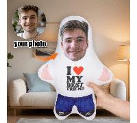 1 pezzo Cuscino personalizzato con foto - Regalo personalizzato per coppie con design "Amo il mio migliore amico", decorazione per la casa per anniversario, elegante, adorabile, carino, regalo ideale