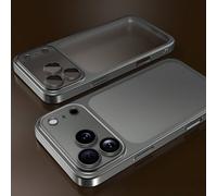 1 pezzo Custodia di protezione per fotocamera minimalista, effetto ghiaccio, opaca, con elettroplaccatura, compatibile con 17 Pro Max Plus, trasparente con pellicola per lenti iPhone 12,iPhone 12 Pro,