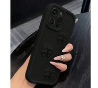 1 pezzo Custodia in silicone nera con fiocco alla moda, stile carino da ragazza, compatibile con iPhone 17/16 Pro Max/15 Plus/14 Pro, materiale amichevole per la pelle, design ballerina INS, decorazio