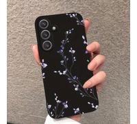1 pezzo Custodia morbida per telefono con bordo dritto e decorazione floreale viola, compatibile con GalaxyS26 S25 S24Ultra S24Plus S24FE S23 S22 A55 A54 A53 A52 A50 A30 A42 A35 A34 A33 A25 A24 A20 A3