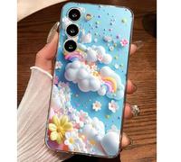 1 pezzo Custodia morbida per telefono con motivo floreale arcobaleno e nuvole, compatibile con Huawei Honor, Galaxy A04e/12/A13/A14/A34/A50/A52/A53/A54/S21/S22/S23/S24/S25/S25Ultra/S25FE/S26/S26 PLUS/