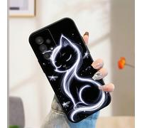 1 pezzo Custodia morbida per telefono con occhio chiuso creativo e luminoso, elegante gatto quadrato, per GalaxyS26 S25 S24Ultra S24Plus S24FE S23 S22 A55 A54 A53 A52 A50 A30 A42 A35 A34 A33 A25 A24 A