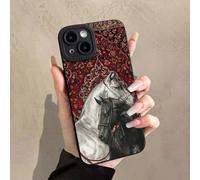 1 pezzo Custodia morbida per telefono con stampa retrò di cavallo e gatto nero, compatibile con 11/12/13/14/15/16 Pro Max, impermeabile, antiurto, anti-caduta, resistente ai graffi HUAWEI P30,HUAWEI P