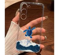 1 pezzo Custodia morbida per telefono con tartaruga e stelle marine che nuotano tra le onde, compatibile con Huawei Honor, Galaxy A04e/12/A13/A14/A34/A50/A52/A53/A54/S21/S22/S23/S24/S25/S25Ultra/S25FE