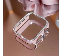 1 pezzo Custodia per 40/41/42/44/45/46/49mm, per Series Ultra/SE/10/9/8/7/6/5/4, con decorazione in strass rosa brillante, forata, anti-urto, con incisione laser, accessorio per orologio intelligente 