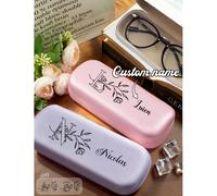 1 pezzo Custodia per occhiali in pelle PU personalizzata con nome, custodia per occhiali da sole personalizzata, custodia per occhiali rigida personalizzabile, custodia per occhiali personalizzabile, 