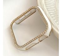 1 pezzo Custodia per orologio con decorazione in strass lucidi e cornice incisa al laser resistente ai graffi, adatta per Apple Watch 40/41/42/44/45/46/49mm, compatibile con Apple Watch Series Ultra/S