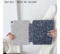 1 pezzo Custodia per tablet con motivo floreale bianco e blu - Design bicolore, supporto pieghevole e cover traslucida antiurto, con porta penna compatibile con iPad 10.9/10.2/Air 5a generazione/Pro11