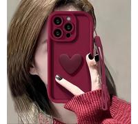 1 pezzo Custodia per telefono a forma di cuore di colore rosso vino alla moda, compatibile con 12/13 Pro Max, Honor X7, Galaxy A56 5G, Infinix Smart 8, Infinix Hot 40i, Spark 20, Spark 20C, Spark Go 2