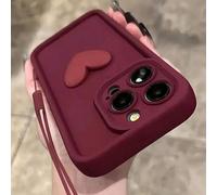 1 pezzo Custodia per telefono a forma di cuore di colore rosso vino, compatibile con 12/13 Pro Max, Honor X7, Galaxy A56 5G, Infinix Smart 8, Infinix Hot 40i, Spark 20, Spark 20C, Spark Go 2024, Redmi