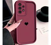 1 pezzo Custodia per telefono a forma di cuore nera e carina, colore bordeaux, compatibile con Apple 12/13 Pro Max, Honor X7, Galaxy A56 5G, Infinix Smart 8, Infinix Hot 40i, Transsion Spark 20/20C/Sp