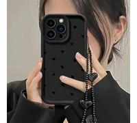 1 pezzo Custodia per telefono a forma di cuore nero alla moda a schermo intero, compatibile con iPhone 12/13 Pro Max, compatibile con Honor X7, Galaxy A56 5G, Smart 8, Hot 40i, Spark 20, Spark 20C, Sp