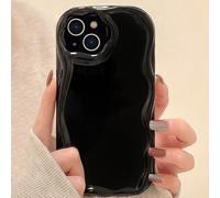 1 pezzo Custodia per telefono a forma di gelato asimmetrica con cornice ondulata, nera e basic, compatibile con Samsung Galaxy, regalo primaverile o per compleanno HUAWEI P30,HUAWEI P30 Pro,IPhone X/X