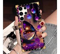 1 pezzo Custodia per telefono alla moda con motivo a farfalla viola, compatibile con 17 Pro Max/17 Air/16 Pro Max/15ProMax/15/14 Plus/14PM/14/13/12/11/XR e Galaxy S25 FE/A17/A07/Redmi Note /Realme C61