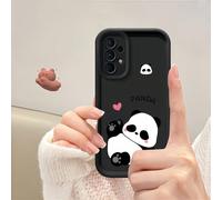 1 pezzo Custodia per telefono con cornice sfumata, motivo a cuore con panda opaco, design minimalista, stile cartoni animati adorabile, adatta per Honor X7/Galaxy A56 5G/Smart 8/Hot 40/Transsion Spark