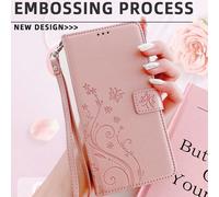 1 pezzo Custodia per telefono con portacarte, con motivo a farfalla in rilievo, con cinturino da polso, in oro rosa, compatibile con 17/15/16E, Galaxy A51 4G, OnePlus Nord CE 3 Lite, POCO X4PRO 5G, Re