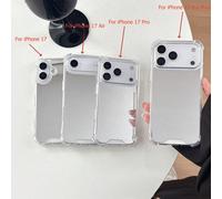 1 pezzo Custodia per telefono con specchio per il trucco di lusso, cornice trasparente ai quattro angoli, compatibile con 17 Air 16 15 14 13 12 11 Pro Max Plus, cover posteriore morbida in TPU iPhone 