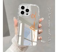 1 pezzo Custodia per telefono con specchio personalizzato, con elementi a specchio, lettere colorate e frasi brevi, antiurto, spessa e trasparente, compatibile con iPhone 11, 12, 13, 14, 15, 16 Pro Ma