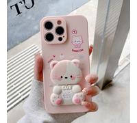 1 pezzo Custodia per telefono in silicone liquido 3D a tema gatto rosa, compatibile con Samsung, 11/12/13/14/15/16 Pro Max, S22/23/24/S25+ UA04/A05/A14/A15/A24/A25/A34/A54 SA56/A36/A26, OPPO, VIVO, Ho