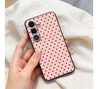 1 pezzo Custodia per telefono in silicone morbido liquido con motivo a pois rosa e bordo dritto, compatibile con Galaxy S26 S25 S24 Ultra S24 Plus S24 FE S23 S22 A55 A54 A53 A52 A50 A30 A42 A35 A34 A3
