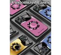 1 pezzo Custodia per telefono in vetro temperato personalizzabile con design di lusso a stelle e luna, compatibile con iPhone 17/16 ProMax/15 Pro/14 Plus/13 Pro/12 Pro Max/11/Xs Max/8/7/6 Plus, S24 Ul