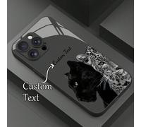 1 pezzo Custodia per telefono in vetro temperato personalizzabile con motivo leopardato, compatibile con iPhone 16 ProMax/15 Pro/14 Plus/13 Pro/12 Pro Max/11/Xs Max/8/7/6 Plus, S24 Ultra/S25 Ultra, co