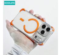 1 pezzo Custodia per telefono Koolife con airbag ai quattro angoli, 2,0 mm, cover morbida in TPU trasparente magnetica con pulsanti indipendenti e protezione anti-urto, compatibile con iPhone 17/17 Pr