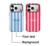 1 pezzo Custodia per telefono personalizzata a righe con nome, pellicola 2 in 1 antiurto, compatibile con 17, S26, S25, S24 Ultra Plus Fe, regalo personalizzato per laurea, anniversario, compleanno, m