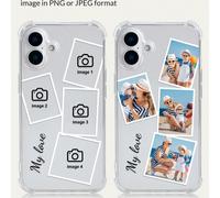 1 pezzo Custodia per telefono personalizzata con foto e nomi, minimalista, trasparente e antiurto, compatibile con iPhone11/12/13/14/15/16/16pro/16plus/16promax/17/17air/17pro/17promax, 9A/S24/S25ultr