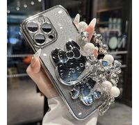 1 pezzo Custodia per telefono pieghevole con supporto, glitter sfumati, elettroplaccata, antiurto, con cordino, adatta per Galaxy S21 Ultra 5G, A14, A54/Apple 16 Pro Max, 17 17pro 17promax Spark Go 20