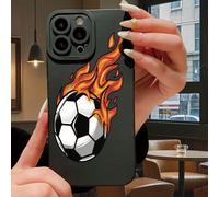 1 pezzo Custodia per telefono premium con protezione obiettivo, design minimalista, compatibile con serie Apple/OPPO/Vivo/Redmi, motivo a cartone animato di pallone da calcio IPhone X/XS,iPhone 12,iPh