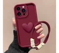 1 pezzo Custodia per telefono semplice e pulita, nera opaca, con simbolo del cuore, compatibile con Apple 16 Pro Max, impermeabile, antiurto, anti-caduta, resistente ai graffi Galaxy A70,HUAWEI P30,HU