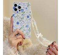 1 pezzo Custodia per telefono spessa e antishock con stampa floreale e accessorio braccialetto con perline, compatibile con iPhone 16/11/16pro/16plus/16promax/16e/15Promax/13/14/12/XS/XR/7G/8P, Galaxy