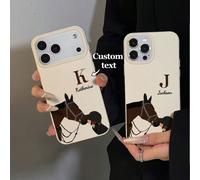 1 pezzo Custodia personalizzabile per telefono con design a motivo di interazione intima tra cavaliere e cavallo, compatibile con iPhone 17 Pro Max/17 Air/16E/16 Pro Max/15/14 Plus/13/12/11, S24/20 Ul