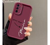 1 pezzo Custodia personalizzata per telefono con nome, design con firma personalizzata, adatta per Samsung Galaxy S25 S24 S23 S22 S20 Ultra Plus A56 A55 A54 A53 A52 A16 A15 A14 A13 4G 5G, custodia pro