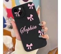 1 pezzo Custodia personalizzata per telefono con nome e motivo a fiocco, custodia antiriflesso spessa e anti-caduta, personalizzabile, compatibile con Apple 11 12 13 14 15 16 Pro Max HUAWEI P30,HUAWEI