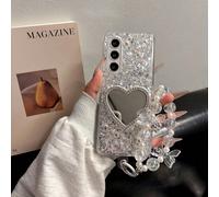 1 pezzo Custodia pieghevole per telefono a forma di cuore scintillante compatibile con Samsung Galaxy Z Fold 6 5G Custodia per telefono alla moda GALAXY Z Fold5 Custodia per telefono compatibile con S