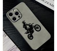 1 pezzo Custodia premium per telefono in vera pelle di pecora, design da motociclista di alta gamma in TPU, compatibile con 11/12/13/14/15/16/16e/Xs/Xr/8p/7p/7/8, Galaxy, Redmi, OPPO, Vivo, Infinix Ga