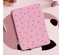 1 pezzo Custodia protettiva con motivo a cuore rosa adatta per Kindle 2024, Kobo, Kindle NK 11/Kindle Kids Edition/Kindle Paperwhite 5, Copertina protettiva per e-book con funzione di risveglio/sospen