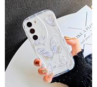 1 pezzo Custodia protettiva creativa e personalizzata in stile INS con farfalla laser argento, compatibile con Samsung S24/S23/S22/S21/A02/A03/A04/A05/A10S/A20S/A21S/A11/A12/A13/A14/A15/A22/A23/A24/A2